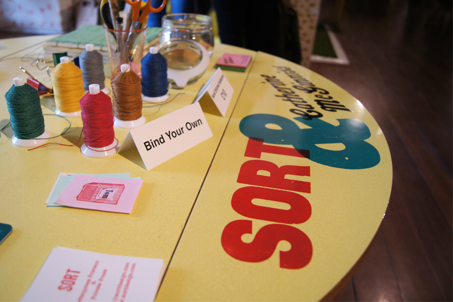 Bookbinding Table at Pick Me Up 2014