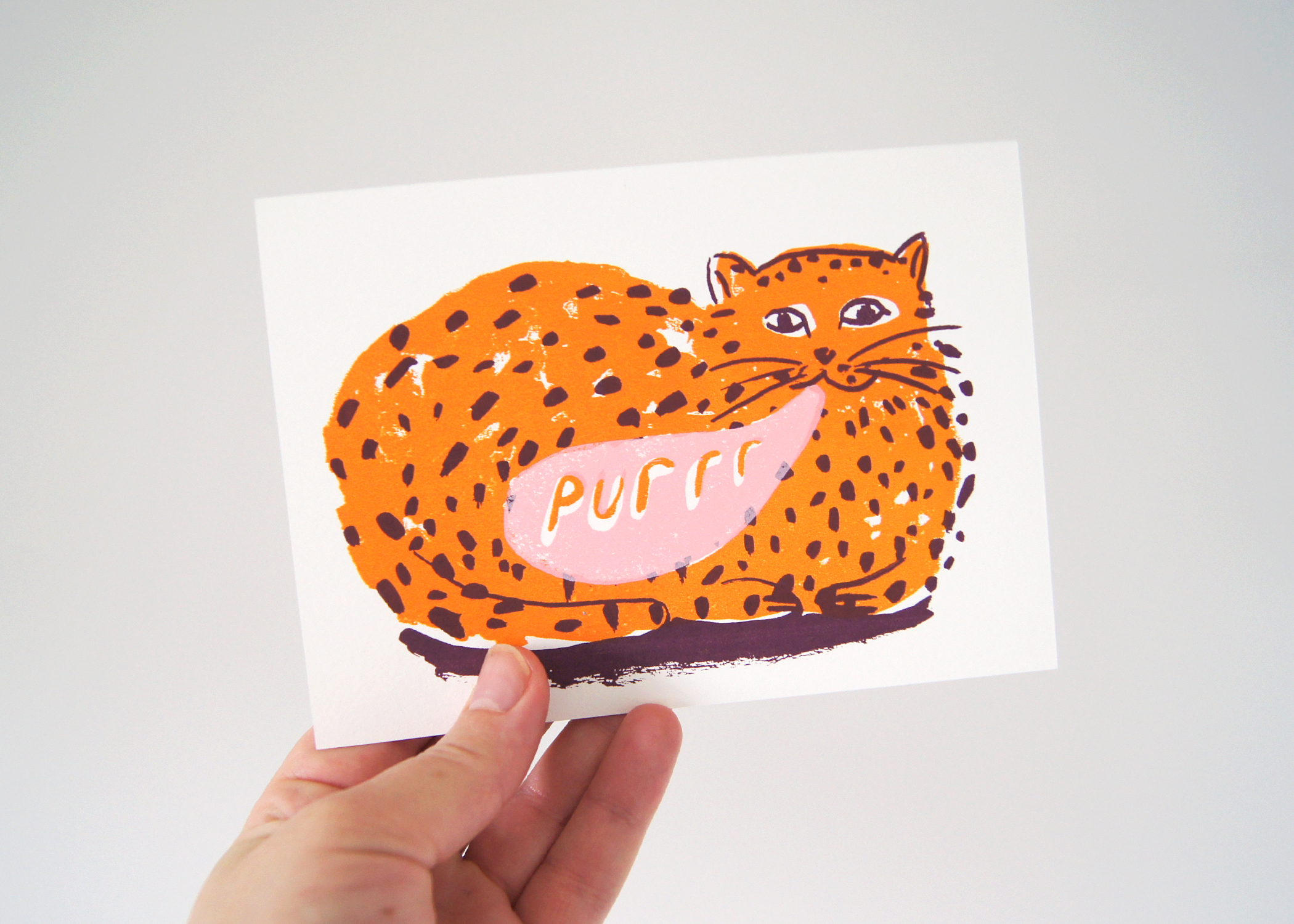 Purring Cat Card